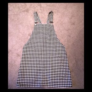 Topshop Moto Gingham Pinafore Dress